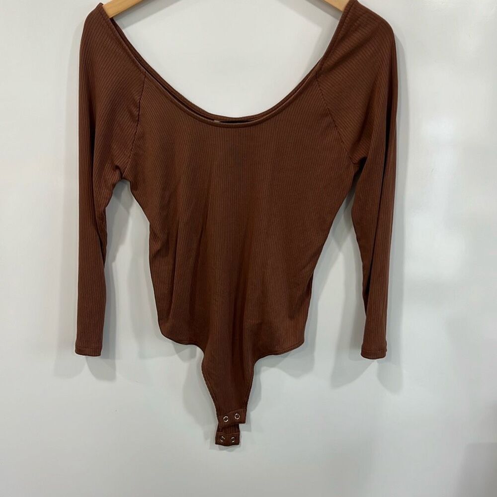 Banana Republic‎ Ribbed Bodysuit Brown Long Sleeve